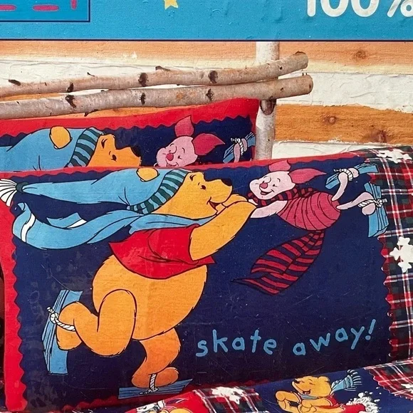 Vintage Disney Pooh Flannel Sheet Set 3 Piece